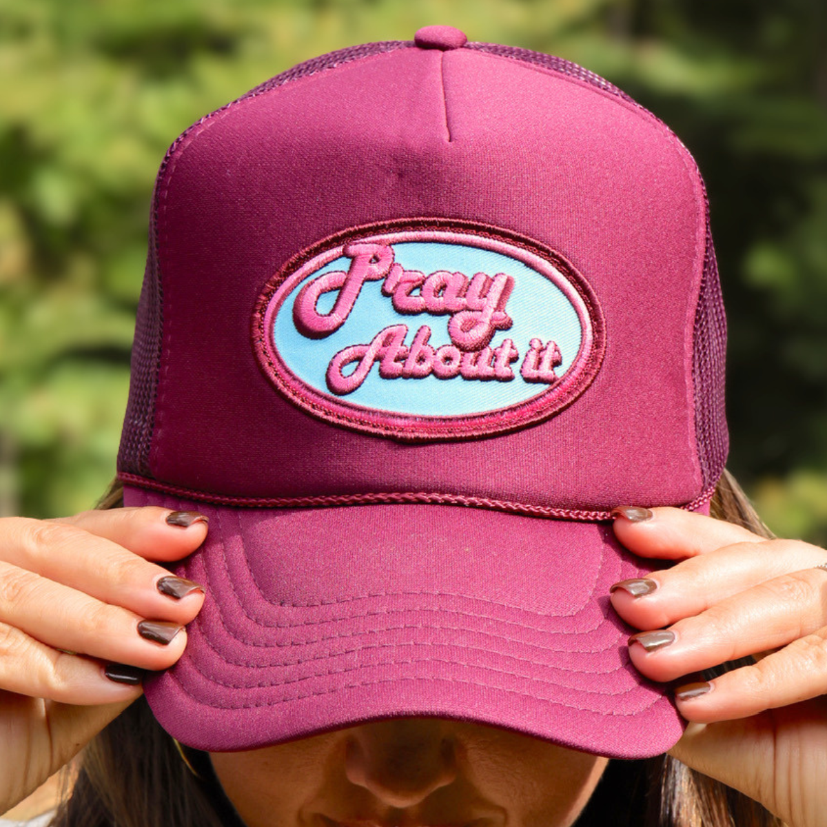 Pray About It SLM Hat (Burgundy)